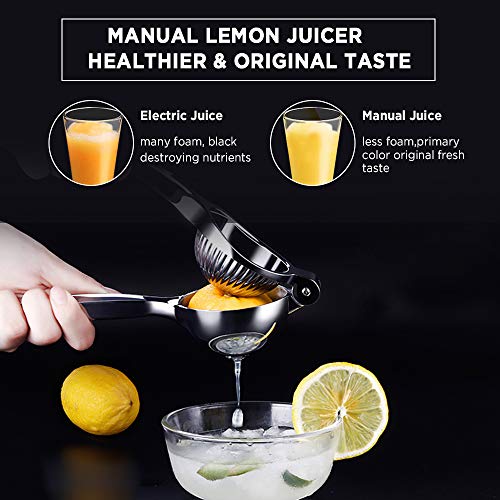 OneBom Lemon Juicer, Stainless Steel Lemon Lime Squeezer Handheld Press, with 2 Orange Peelers,Premium Long Lasting Citrus Juicer - Thumbnail 2