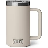 YETI Rambler 24 oz Ceramic Lined Stackable Mug, Cape Taupe | Double-Wall Vacuum Insulated, Stainless Steel with MagSlider Lid