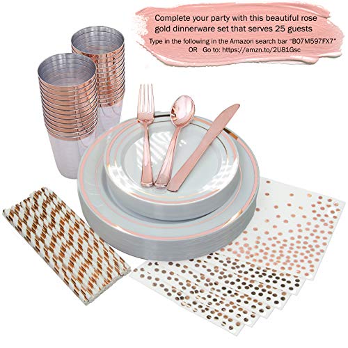 1st BIRTHDAY GIRL DECORATIONS (37 Piece Set) | Great for 1st Birthday Party Supplies and Rose Gold Party Decorations | Includes Rose Gold Confetti Balloons | Happy First BDay Princess Decorations - Thumbnail 7