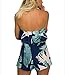 LiMiCao Floral Romper Strapless Beach Shorts Off Shoulder Jumpsuit for Women