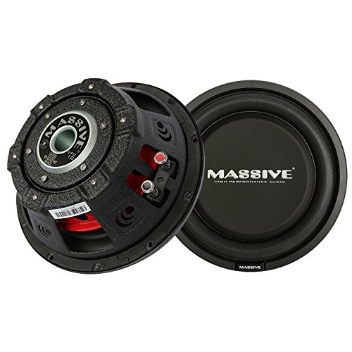 Massive Audio UFO10 10 Inch Shallow Subwoofer - High Powered 600 Watt Shallow Mount Subwoofer 2.5 inch Voice Coil and Dual 4 Ohm. Thinnest Car Subwoofer with a Clean Deep Bass Sound! Sold Individually