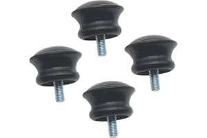 FDXGYH 4pcs End Cap Finials for Curtain Rods 5/8" Curtain Rod End Caps Mushroom Shape Drapery Rod Finials with M5 Screws (Black)
