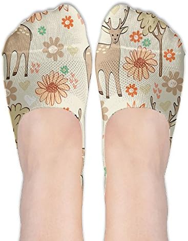 POOP LOOL Women's Socks Cartoon Sika Deer Fashion Sports Socks Breathable Cool Low Cut Socks Novelty Print Boat Socks