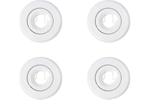 4 Inch PAR16/MR16/GU10 Trim, Fix 4-1/4'' Diameter Hole Housing, Gimbal, Matt White, Pack of 4