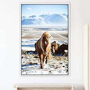 signwin Framed Canvas Wall Art Horse Animals Dramatic...