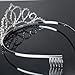 USA Seller Follsy Peach Heart Flower Shape Tiara Crown Headband Comb Pin Shining Rhinestone Wedding Bridal Bride Party Birthday Tiaras