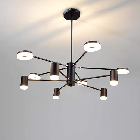 Amazon Com Sputnik Chandelier Lighting 10 Led Lights Dllt Modern Pendant Light For Living Room Hanging Light Fixture For Dining Room Adjustable Arm Head Acrylic Chandelier For Bedroom Kitchen 40w Warm White Home Improvement