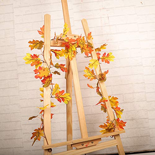 Halloween Maple Leaves String Light,Artificial Autumn Vines With Mine Simulation Pumpkins Fall Maple Leaves Garland Plants,LED Garland,Fall Wreath for Thanksgiving Christmas Party Wedding (1.5m) - Thumbnail 4
