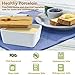 KKTICK Large Butter Dish, Ceramic Butter Keeper with Knife and Wooden Lid, White Butter Holder Perfect for 2 Sticks of Butter Keep Fresh, Porcelain Butter Container