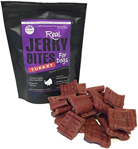Jerky Turkey Bites All Natural Dog Treats Made in the USA 8oz - Grain, Wheat, Soy, Gluten Free - Beef 16oz, or Chicken 8oz - Perfect for Dog Training