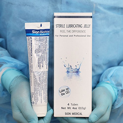 Personal Lubricant for Women, Men, Couples, Clinics Use. Professional Lubricating Sterile Jelly Pack. Water Based Gel Lubricants by Sion Medical. Size 4 Tubes of 4 oz (total 16 oz)