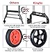 KingSo 330-lb Folding Hand Truck Heavy Duty Capacity Portable Aluminum Alloy Cart and Dolly for Luggage Travel Office Auto Moving, PVC Wheels with Double Bearings and Adjustable Handle