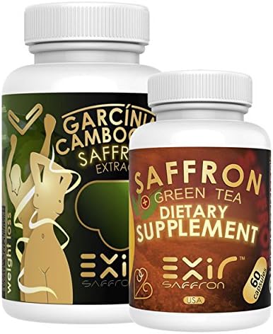 Exir Premium Quality Appetite Suppressant Weight-Loss Herbal Supplements, Incredible Saffron + Saffron Extract, Green Tea, Garcinia Cambogia Extract -360 Counts