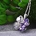 Merdia Four Leaf Clover Heart-shaped Crystal Pendant Necklace | Necklaces for Women | Heart Necklace | Silver necklace for Women | Womens Gifts | Heart Pendant Necklace | 4 Leaf Clover Necklace