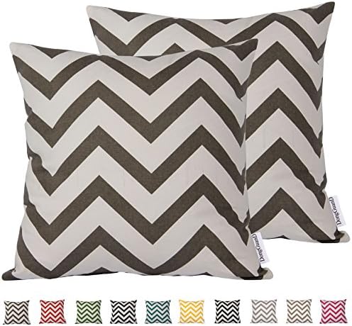 Comoco® 2pc-Pattern Decorative Geometric Thick Canvas Pillowcase Cushion Cover for Sofa Throw Pillow Case(40x40cm,Dark Grey)
