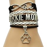 Infinity Love Yorkie Mom Bracelet- Velvet Paw Charm Animal Dog Breed Puppy Bracelet Gift