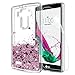 LG G4 Case with Tempered Glass Screen Protector [2 Pack] for Girls Women,LeYi Glitter Bling Moving Quicksand Liquid Clear TPU Protective Phone Case for LG G4 (5.5