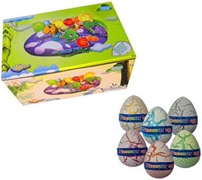 Ainic 6Pcs 3.5" Magic Large Size Emulational Dinosaur Eggs Hatching Growing Egg Toy, Meaningful Gifts for Kids Birthday