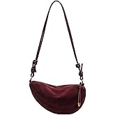 POAPRRD Suede Bags for Women Small Suede Purses Crescent Bag Crossbody Shoulder Bag Trendy Tote Handbags