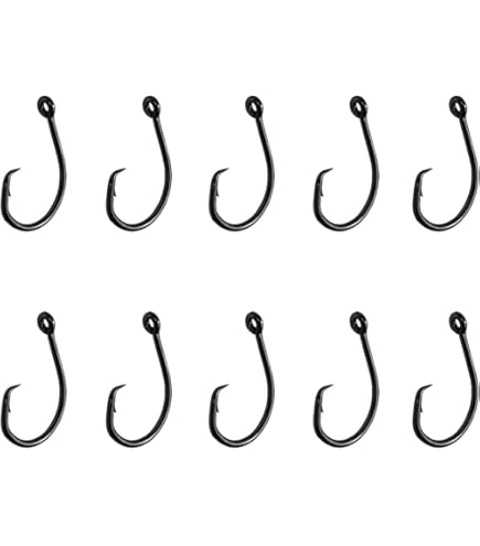 Fishing Circle Hooks Strong High Carbon Steel Offset Catfish Fishing Hooks for Bass Trout Freshwater Saltwater 1/0 100pcs : Sports & Outdoors
