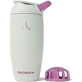 PROMIXX Pursuit Insulated Steel Shaker Bottle 18oz, Seagrass Green | Double-Wall Vacuum Steel Cup With Snap-Fit Agitator, Lea