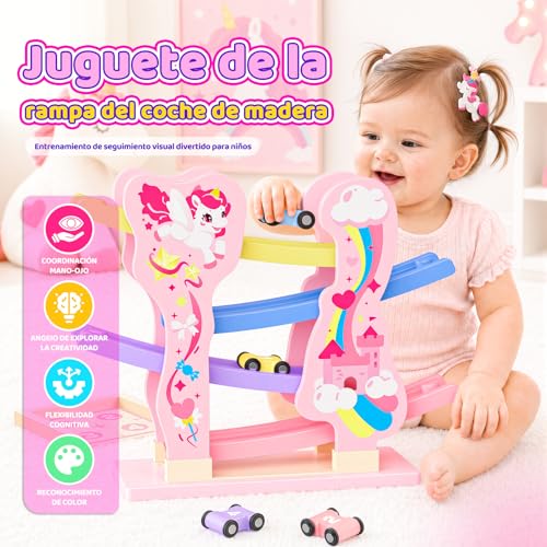 Toyzey Unicorn Montessori toys ages 1 2 3 years old car toy ball track