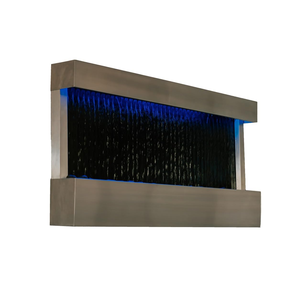 View 1 of ************HEAVILY DAMAGED, GLASS IS BROKEN, FOR PARTS ONLY***********
XBrand 47" Indoor Wall-Mounted Mirror Waterfall Fountain with Pump, LED Lights, and Rocks for Home Decoration, Steel
