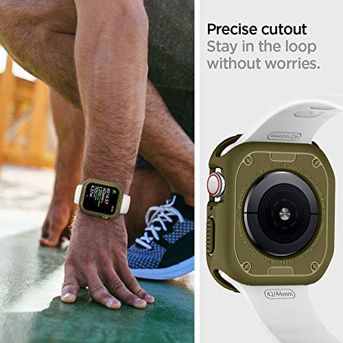 Spigen Rugged Armor Compatible con Apple Watch Funda para 44 mm Serie 5 / Serie 4 - Verde Oliva - Imagen 6
