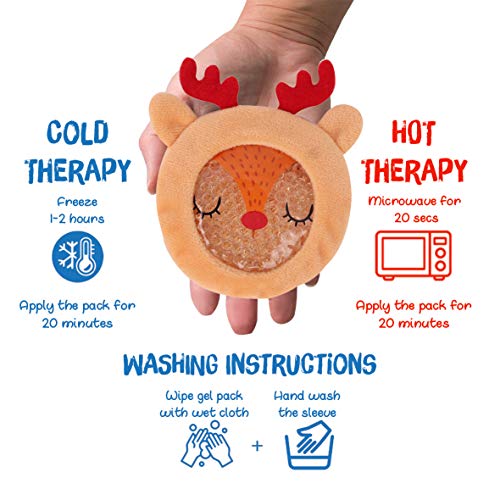 Kids Ice Packs for Boo boos - Hot Cold Kids Ice Pack - Perfect Boo Boo Buddy for Injuries, Pain Relief, Fever, Wisdom Teeth, Sinus, Headaches - Reusable Pack of 4 - Includes Stickers & Coloring Pages - Thumbnail 6