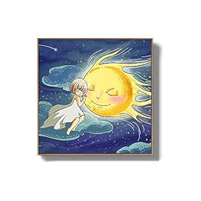 Framed Canvas Wall Art for Living Room, Bedroom Story Cartoon Princess Canvas Prints for Home Decoration Ready to Hanging - 16x16 inches