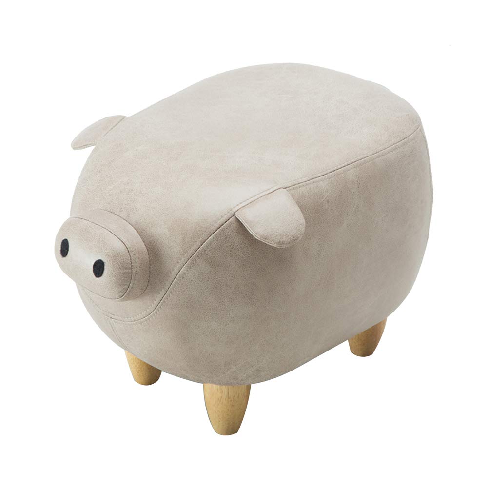 Best round white leather ottoman tufted