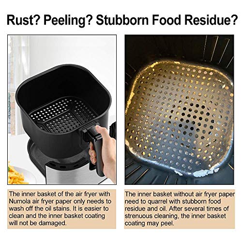 Numola Air Fryer Parchment Paper, 100 pcs 8.5inch Square Air Fryer