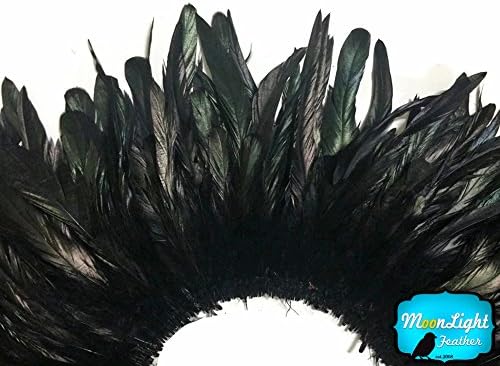 Rooster Feathers 1/2 Yard Black Strung Bleach Coque Tail Feathers