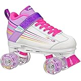 Pacer Comet Quad Kids Roller Skate, with Light Up Wheels, P973, White sz 3