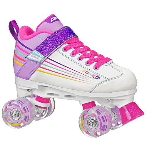 Pacer Comet Quad Kids Roller Skate, with Light Up Wheels, P973, White sz 13J