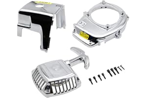 FLMLF Chrome RC Cover Kit (Pull Starter+Cylinder Cover+Side Cover+Screws) for 23CC-30.5CC Zenoah Chongyang TS ROVAN Baja Losi 5ive-T DBXL