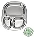 Lifestyle Block Stainless Steel Divided Plate Tray 3 Compartment Kid’s Plate – Small Divided Serving Kid Plate Snack Treat