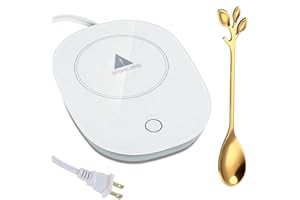 Ariskey Coffee Mug Warmer with Spoon Auto Shut Off Beverage Warmer Electric Thermostatic Smart Cup Warmer Pad for Office and 