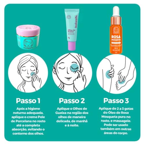 Kit Renovadores Kokeshi Pele Porcelana Óleo de Rosa Mosqueta para o rosto