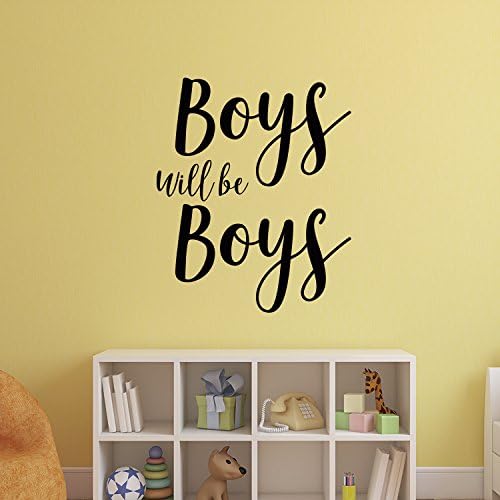 Lutema Vinyl Wall Art Decal for Childrens Bedroom - BOYS WILL BE BOYS - 23" x 19" - Wall Quotes Decor For Toddlers Room