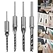 4Pcs Woodworker Square Hole Drill Bits Wood Mortising Chisel Set Mortise Chisel Bit Kits Woodworking Hole Saw Sets with Twist Drill DIY Mortising Chisel Power Tools