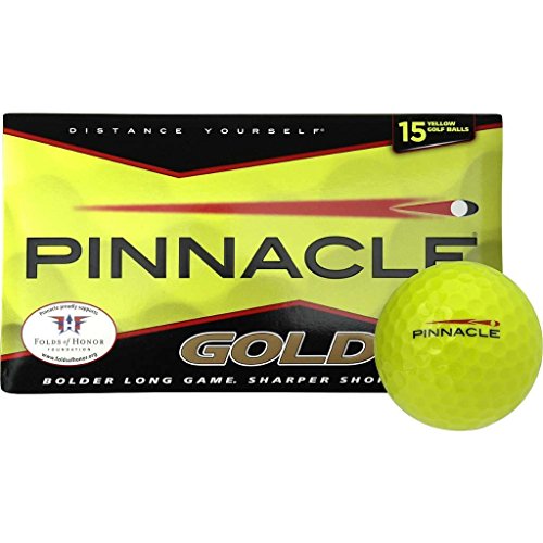 Pinnacle Gold Distance Yellow Golf Balls 15 Pack