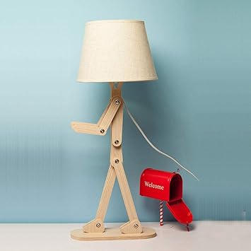 Hroome Kreative Modern Diy Verstellbare Holz Schreibtischlampe Leselampe Mit Stoff Lampenschirm E14 Schraube Fur Kinder Schlafzimmer Buro Wohnzimmer Nachttischlampe Tischleuchten Designer Lampen Amazon De Kuche Haushalt