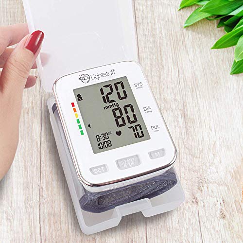 Lightstuff Easy Digital Blood Pressure Monitor: FDA-Approved, Portable Wrist-Cuff for Dependable, Painless BP Monitoring at Home