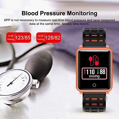 GBD Fitness Tracker HR,Smart Watch IP67 Waterproof Activity Tracker with Heart Rate Monitor,Sleep Monitor,Pedometer,Blood Pressure Smartwatch Men Dad Women Teens Him Valentines Day Birthday Gifts