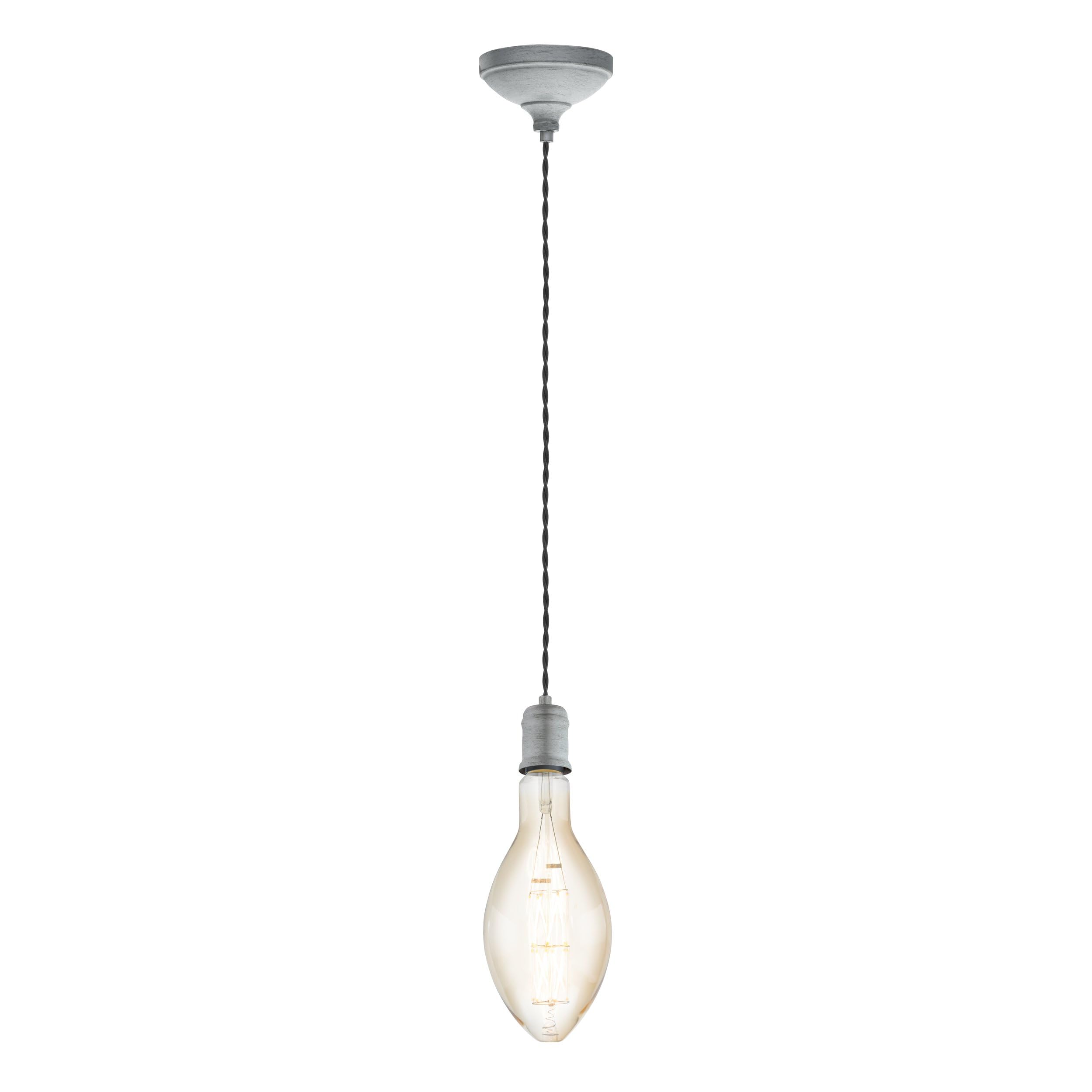 Eglo York 60 W Steel Pendant Light, Antique Silver