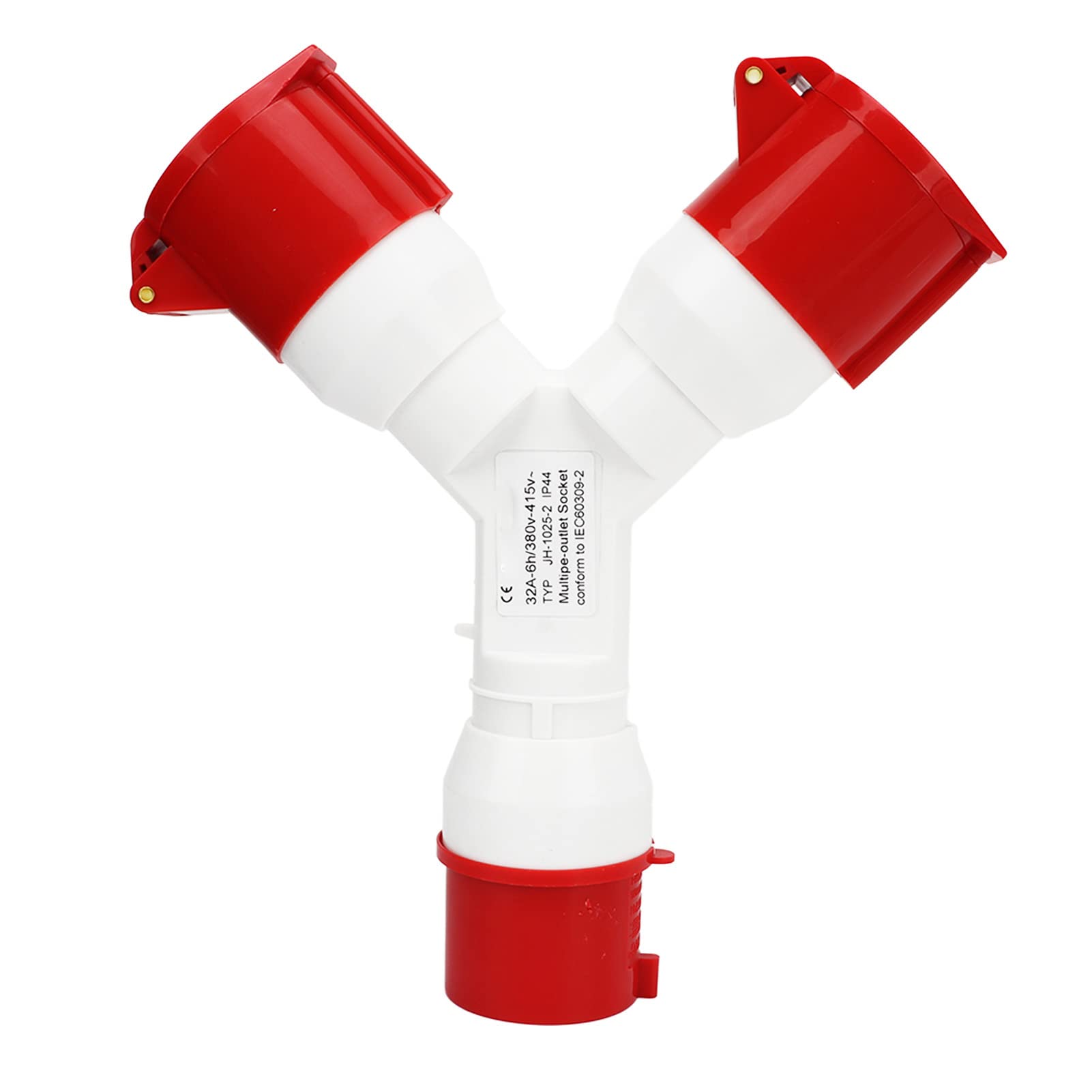 Y Shaped Industrial Plug, IP44 Waterproof Industrial Socket Connector Site Aviation Plug 5Pin 3P+N+E 380 415V 32A, PA66 Insulated Shell for Industrial Manufacturing