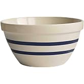 Ohio Stoneware USA-Made Shoulder Bowl Bristol with Navy Stripes Large