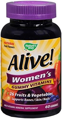 Nature's Way Alive! Womens Multivitamin Chewable Gummies 60 ea (Pack of 12)