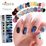HIGH'S Pattern Series Manicure Nail Polish Strips Nail Wraps, Galaxy